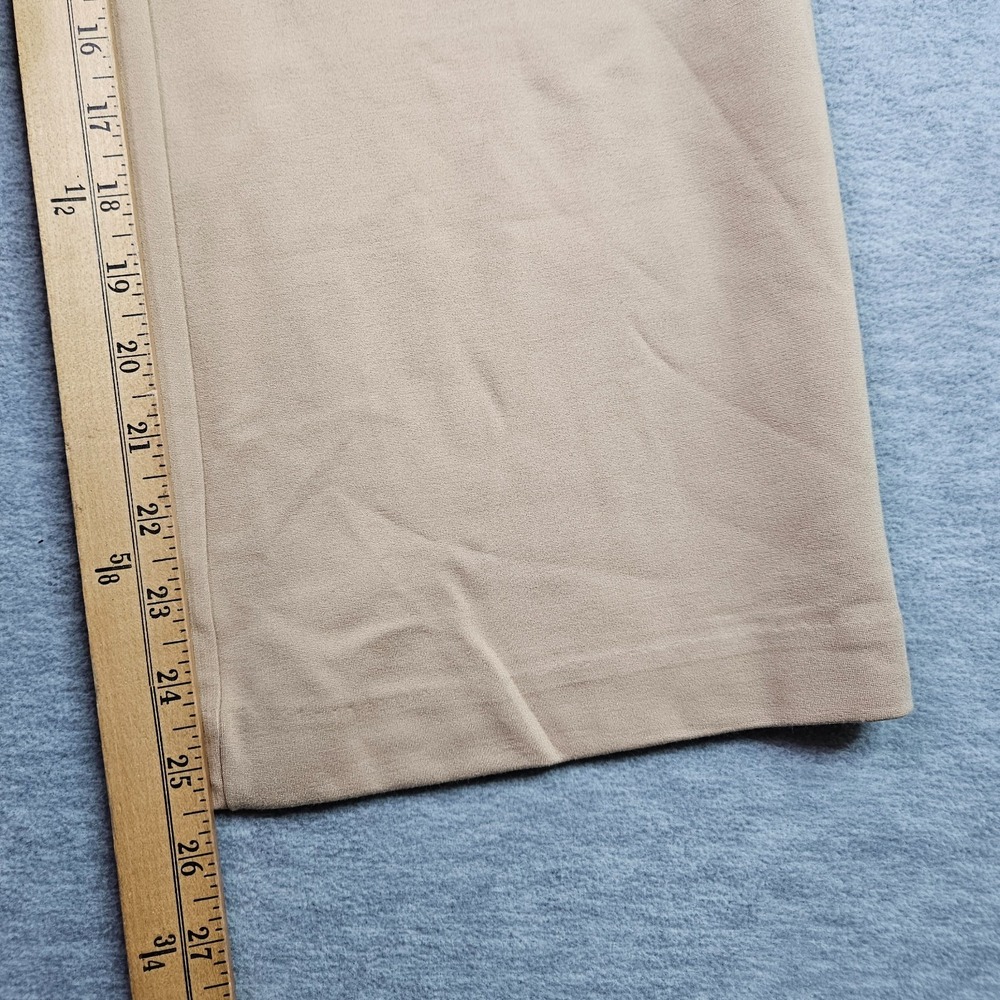 Petite Principle Pants Women Size SP Beige Straight Leg Pull On Stretch - Picture 7 of 9